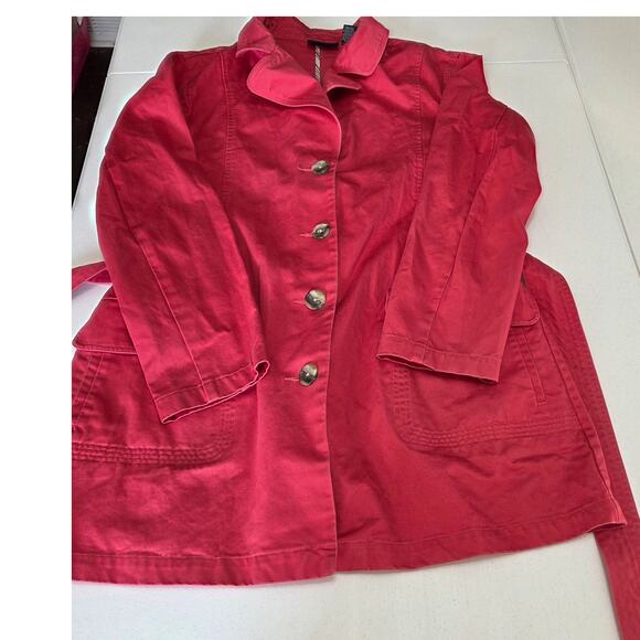 Relativity Red Trench Coat Size XL - Picture 3 of 6